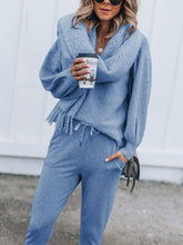 Load image into Gallery viewer, Casual Loose V Neck Blouse Pants Knit Suit
