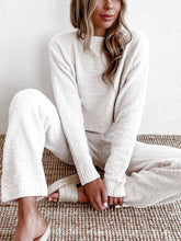 Load image into Gallery viewer, Simple Casual Loose Round Neck Pants Knitted Suit

