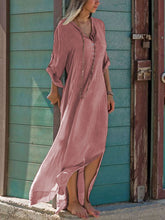 Load image into Gallery viewer, Fashion V-neck Solid Color Casual Dress
