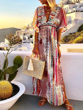Load image into Gallery viewer, V-Neck Colorful Print Maxi Dress
