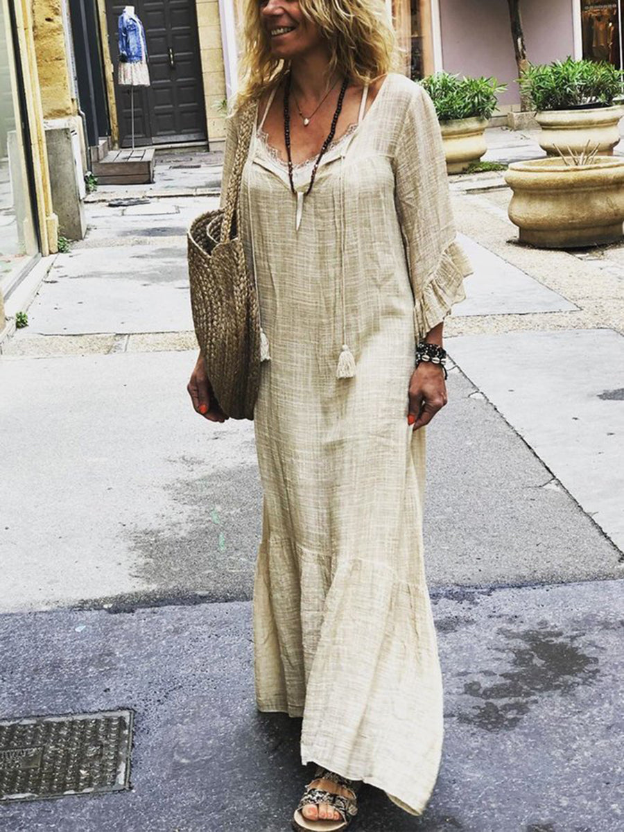 Fashion Casual Ruffled Sleeve Dress