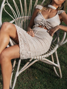 Fashion And Elegant V Neck Top And Skirt Suit