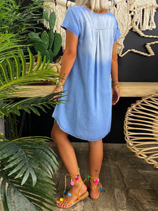 Denim Casual Short Sleeve Dress