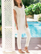 Load image into Gallery viewer, Retro Casual Loose Short Sleeve Tops Floral Suit
