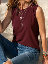 Load image into Gallery viewer, Pure Color Round Neck Sleeveless T-Shirt Loose Vest
