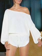 Load image into Gallery viewer, Fashion Strapless Long Sleeve Solid Color Two-piece Suit
