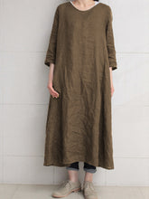 Load image into Gallery viewer, Middle Sleeve Solid Soft Casual Dress
