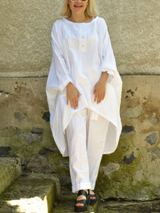 Round Neck Loose Tops Casual Pants Two-piece Set