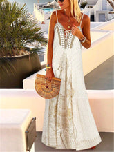Load image into Gallery viewer, Bohemian Vintage V-Neck Loose Casual Suspender Dress
