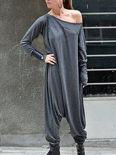Load image into Gallery viewer, Casual Loose Solid Color Long Sleeve Jumpsuit
