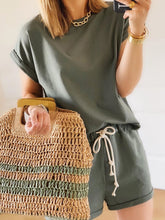 Load image into Gallery viewer, Casual Loose Round Neck Solid Color Two-piece Suit
