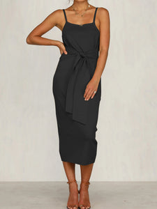 Sexy Solid Color Strapless Sleeveless Dress