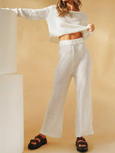 Load image into Gallery viewer, Long Sleeve Tops Loose Pant Knit Set Casual Women&#39;s Suit
