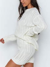 Load image into Gallery viewer, Long Sleeve Sweater Casual Shorts Knit Set
