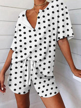 Load image into Gallery viewer, Casual Loose Polka Dot Short Sleeve Two-piece Suit

