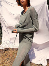 Load image into Gallery viewer, Solid Color Vest Suit Knitted Skirt
