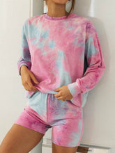 Load image into Gallery viewer, Round Neck Long Sleeve Tie-dye Suit
