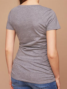 Casual V-neck Printed Maternity Top