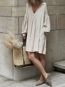 Fashionable Solid Color Casual Dress