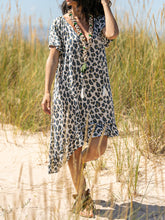 Load image into Gallery viewer, Leopard V-Neck Casual Short Sleeve Dress
