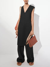 Load image into Gallery viewer, Pure Color Deep V-Neck Sleeveless Loose Tops Casual Trousers Women&#39;s Suit
