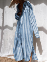 Load image into Gallery viewer, Casual Loose Striped Long Sleeve Dress
