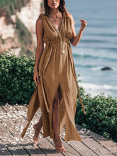 Load image into Gallery viewer, Retro Twist Rope High Waist Sleeveless Beach Casual Dress
