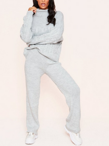 Serena Grey Cable Knit Co-Ord Set