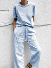 Load image into Gallery viewer, Pure Color Casual Short Sleeve Suit
