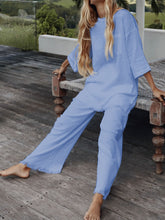 Load image into Gallery viewer, Simple Casual Loose Comfortable Soft Top Pants Suit

