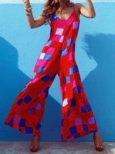 Load image into Gallery viewer, Vintage Bohemian Loose Geometric Print Camisole Jumpsuit
