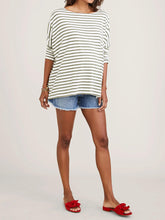 Load image into Gallery viewer, Casual Solid Color Long-sleeved Striped Printed Maternity Top
