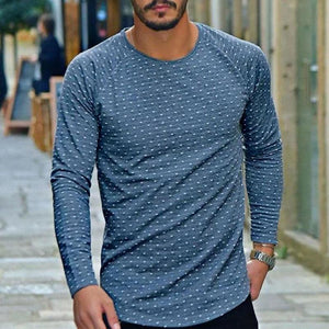 Men'S Polka Dot Stripe Print Stitching Casual T-Shirt