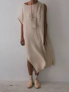 Casual Fashion Solid Color Round Neck Dress