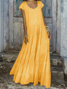 Loose Casual V-Neck Maxi Dress
