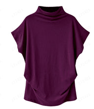 Load image into Gallery viewer, Casual Loose Turtleneck Short Sleeve T-Shirt Top

