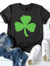 Load image into Gallery viewer, Short-sleeved Clover Printed Casual Round Neck Top
