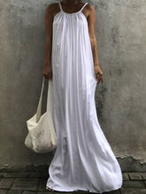 Load image into Gallery viewer, Bohemian Solid Color Suspender Dress
