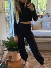 Load image into Gallery viewer, Long Sleeve Cropped Top and Loose Trousers Suit
