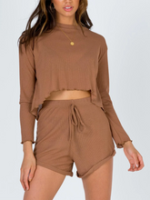 Load image into Gallery viewer, Back Straped Tops High Waist Shorts Casual Two-Piece Suit
