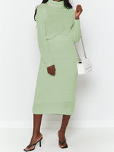 Load image into Gallery viewer, Turtleneck Long Sleeve Top Body Skimming Skirt Women&#39;s Suit
