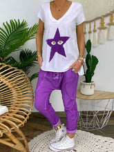 Load image into Gallery viewer, V-Neck Short Sleeve Top Loose Pants Two-Piece Set Women&#39;S Suit
