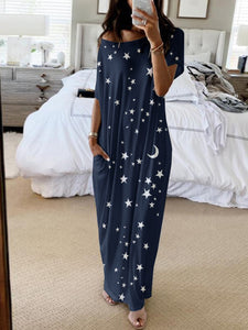 Casual Moon Star Print Dress