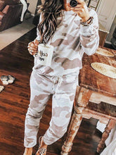Load image into Gallery viewer, Loose Casual Lounge Top Pants Camouflage Suit
