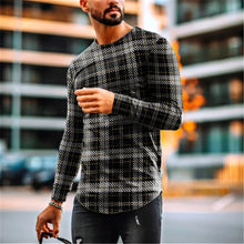 Load image into Gallery viewer, Fashion Casual Check Long Sleeve Men&#39;S T-Shirt
