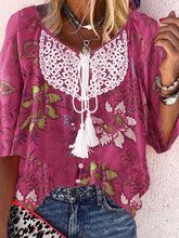 Load image into Gallery viewer, Bohemian Casual Loose Lace Floral Top
