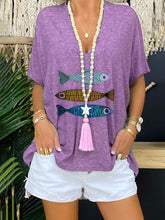 Load image into Gallery viewer, Casual Printed V-Neck Top
