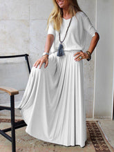 Load image into Gallery viewer, Fashionable Simple Casual Loose Short Sleeve Top Skirt Suit

