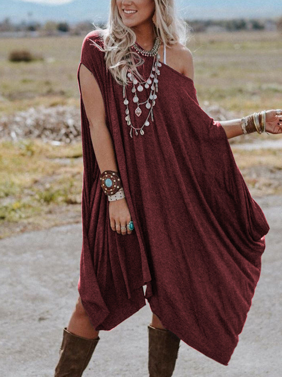 Solid Color Casual Dress