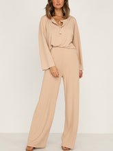 Load image into Gallery viewer, Casual Simple Loose V-Neck Top Pants Set
